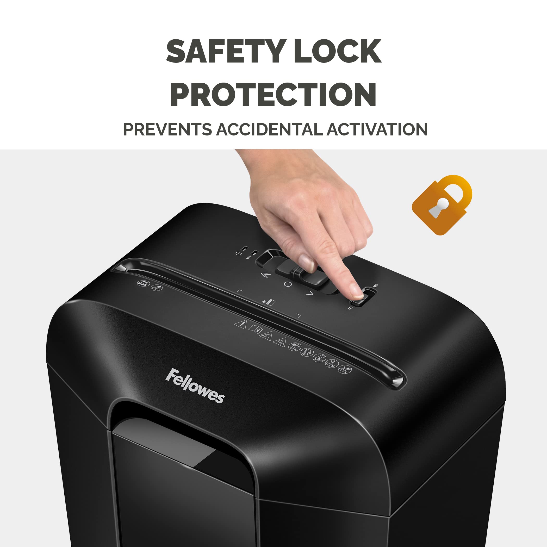Fellowes Paper Shredder for Home Office Use - 9 Sheet Cross Cut Shredders Home Use - Shredder with 17L Bin & Safety Lock - Powershred LX50 - Shreds 31 Sheets in One Minute - High Security P4 - Black