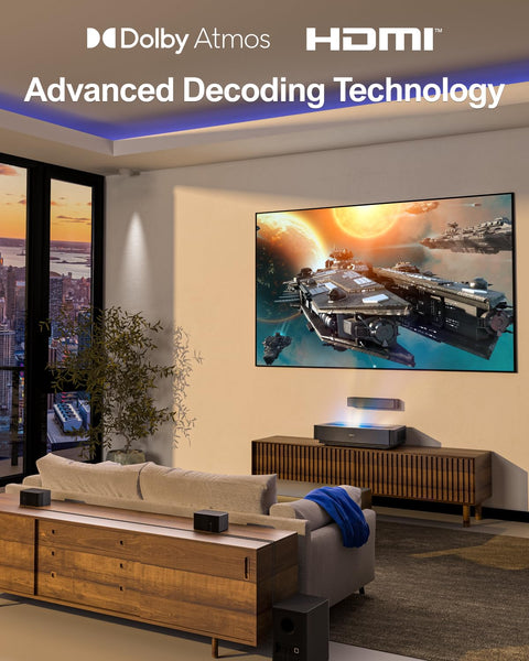 ULTIMEA 4.1ch Sound Bar for Smart TV with Subwoofer, App, Peak Power 200W, 2-in-1 Detachable Bluetooth 5.3 Soundbar, Bass Adjustable, 3 EQ Modes TV Sound Bar, ARC/Optical/Aux, Apollo S50 2025 Version