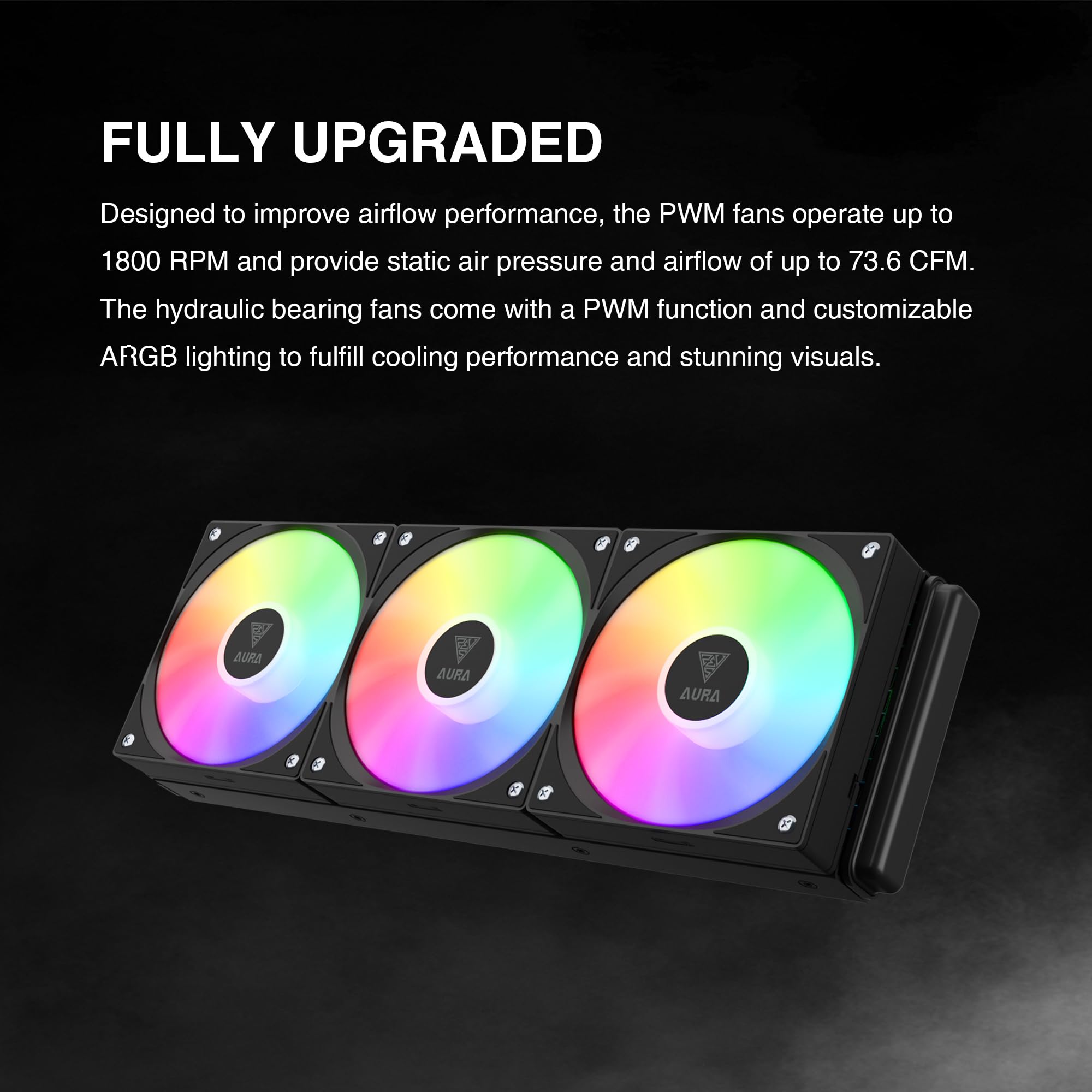 GAMDIAS AURA GL240 V2 AIO, 240mm CPU Liquid Cooler, Easy Cable Routing Design, Rotatable Performance Pump, 2 x 120mm Low-Noise PWM ARGB Fan w/ MB Sync, AMD AM5/AM4；Intel LGA 1851/1700/115x/1200, White