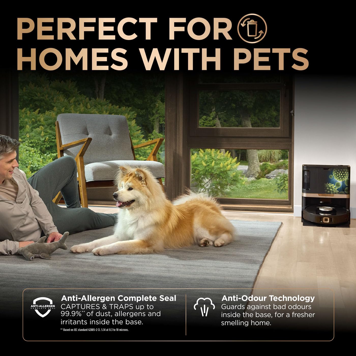 Shark PowerDetect 2-in-1 Robot Vacuum & Mop, NeverTouch Pro 60-Day Self Empty, Self-Refill and Self-Clean Robot Vacuum with 3D & LiDAR Navigation, NeverStuck Obstacle Bypass, WiFi/App White