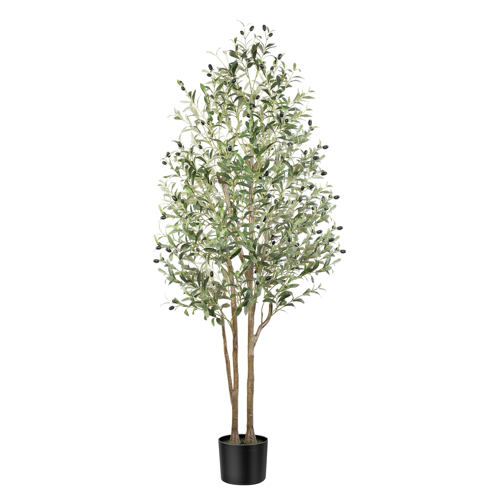 Alupssuc 6FT Artificial Olive Tree, Fake Olive Tree with Lifelike Olive Leaves, Faux Olive Tree Indoor Outdoor for Home Living Room Bedroom Balcony