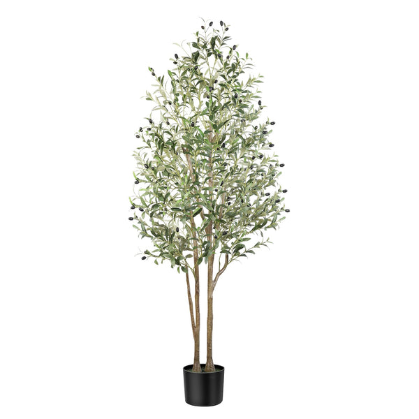 Alupssuc 6FT Artificial Olive Tree, Fake Olive Tree with Lifelike Olive Leaves, Faux Olive Tree Indoor Outdoor for Home Living Room Bedroom Balcony