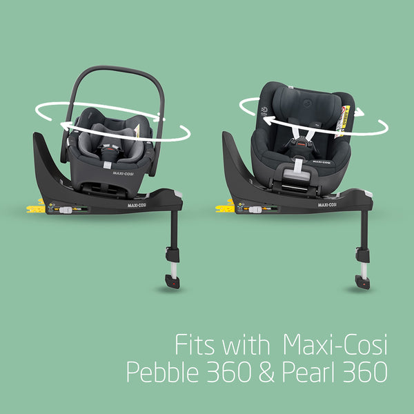 Maxi-Cosi FamilyFix 360 i-Size Base, Rotating Car Seat System, 360 Swivel ISOFIX Base, 0-4 Years (40-105 cm), One-Hand FlexiSpin Rotation, TravelSafe Rotation Control, Click & Go, Black