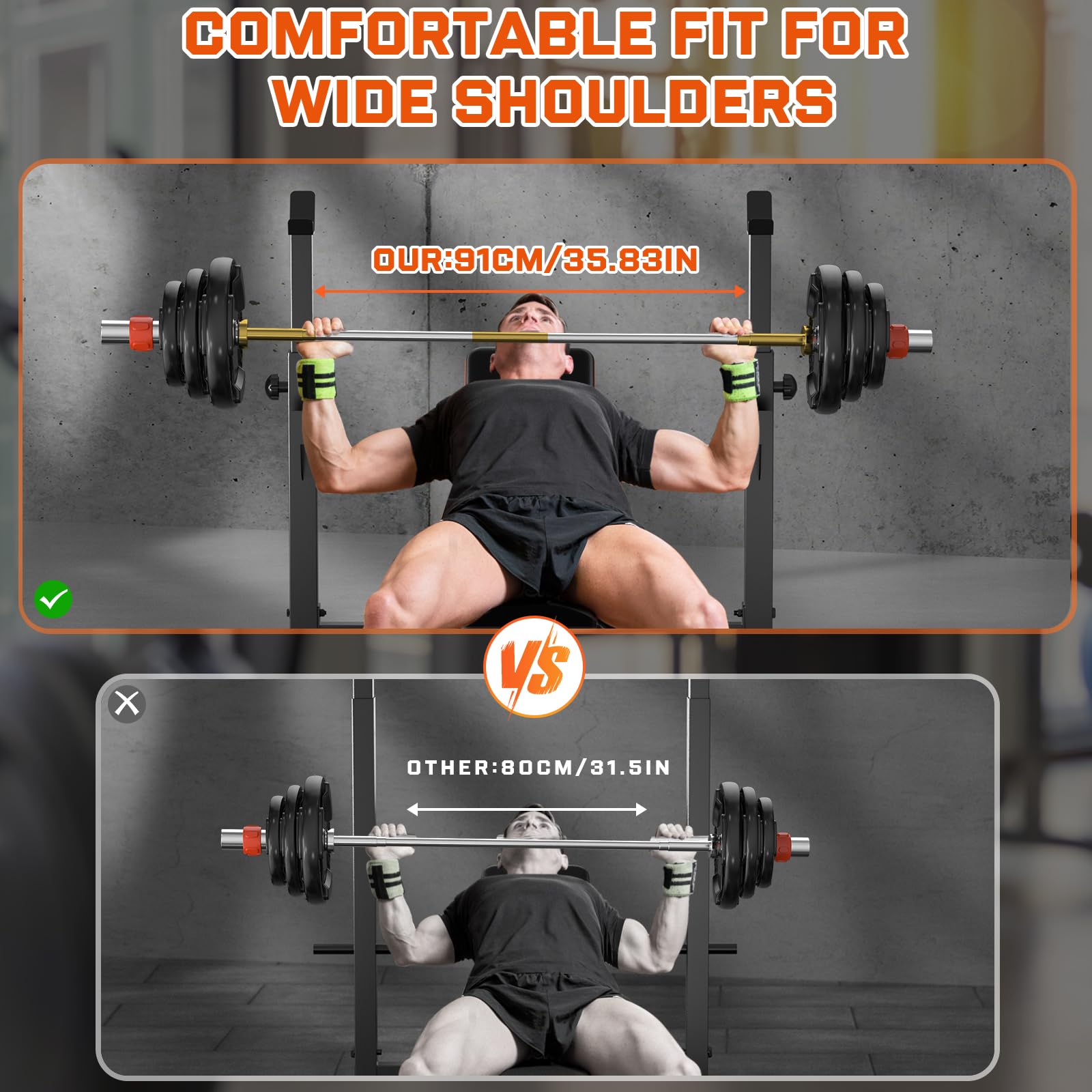 Fostoy 770lbs Weight Bench, Adjustable Bench Press,Weight Benches for Home Gym Flat Incline Bench for Full Body Strength Training