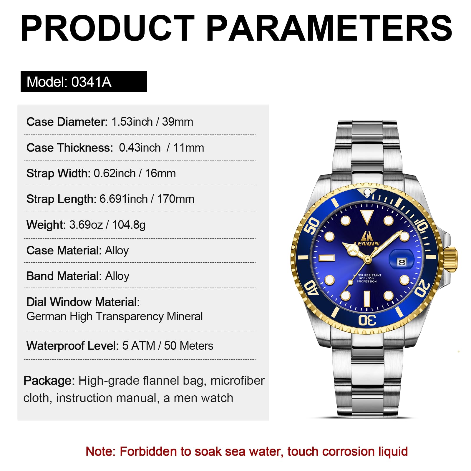 LN LENQIN Mens Watches Stainless Steel Watches Men Waterproof Analog Quartz Watch Men's Wrist Watches with Date Fashion Casual Man Watch