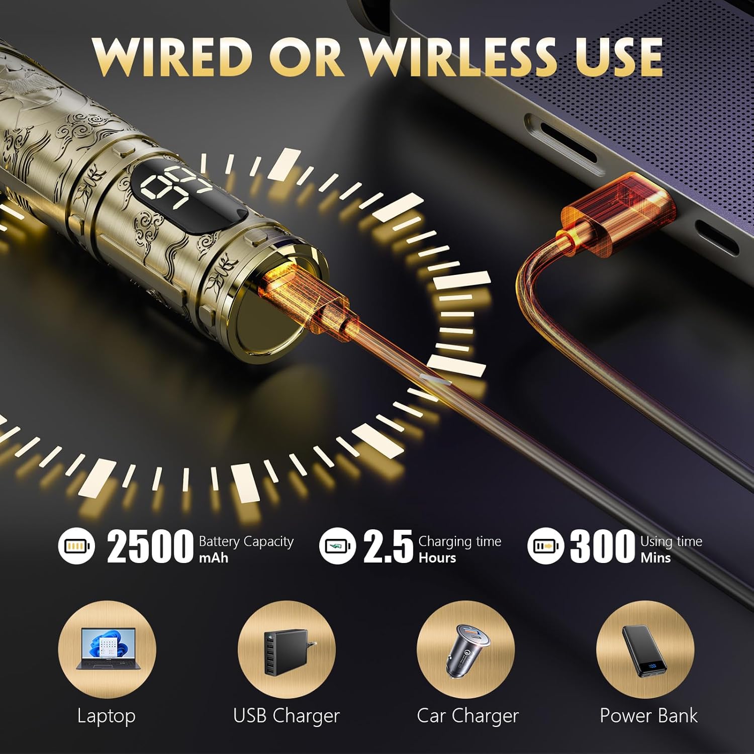 Beard Trimmer & Hair Clippers, Cordless Rechargeable Trimmer for Men, Premium Professional Barber Grooming Set with Zero Gapped T Blade Shaver & LCD Display Gift