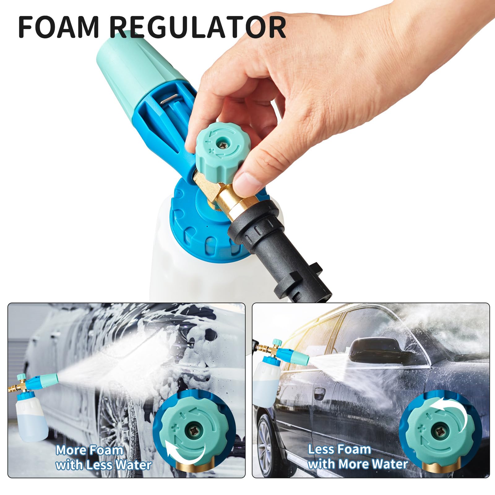 NAMOTEK Snow Foam Lance 1 Liter Adjustable Snow Foam Cannon for Karcher K2 K3 K4 K5 K6 K7 Pressure Washer