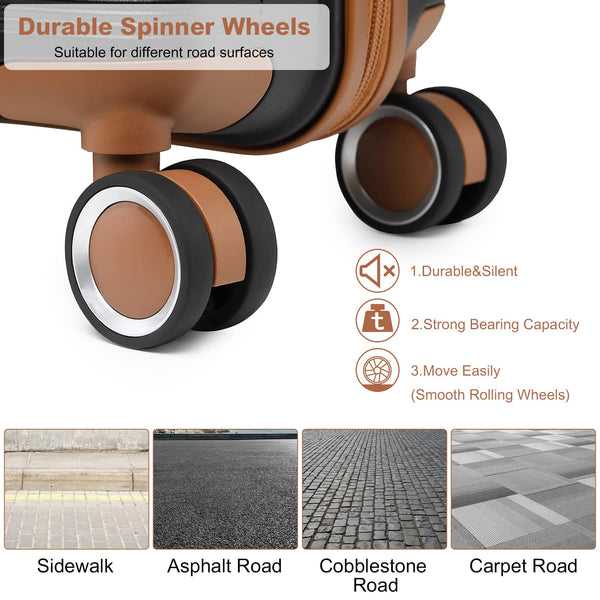 British Traveller 24" Medium Suitcase Lightweight Polypropylene Hard Shell Luggage Hold Check in Suitcase with 4 Wheels and Built-in TSA Lock(Navy, 66cm 60L)