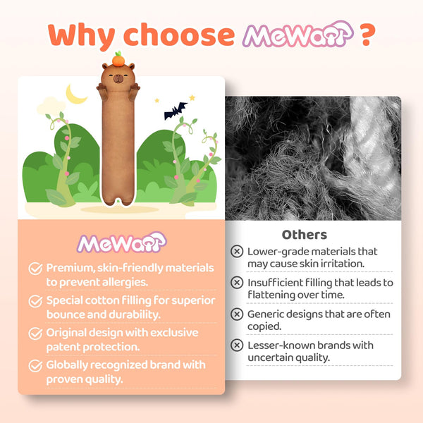 Mewaii 36in Long Cat Plush Pillows Stuffed Animals Squishy Pillows - Plushie Cute Kitty Sleeping Hugging Plush Pillow Soft Toys for Kids(Orange)