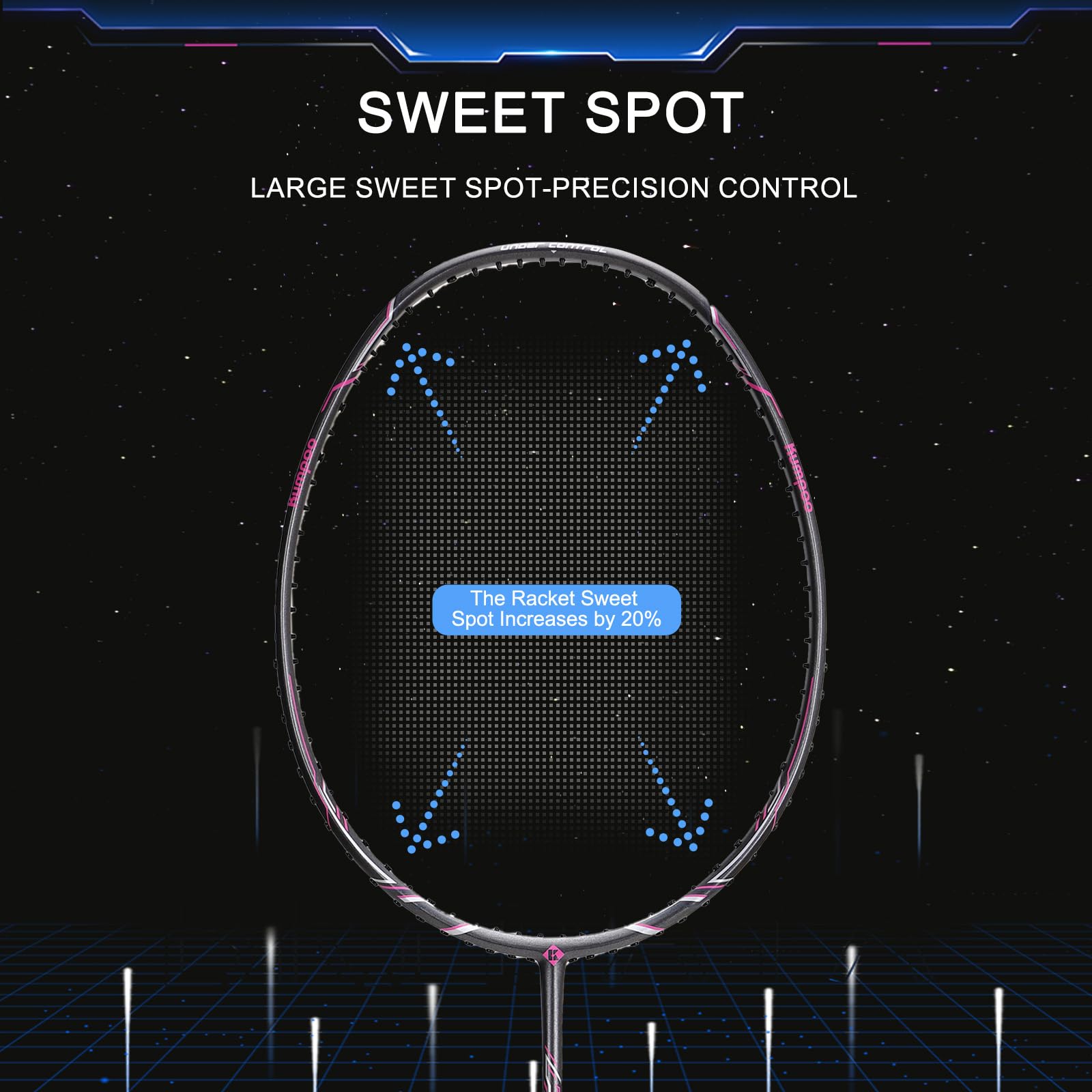 KUMPOO Badminton Rackets Set Professional Badminton Racquet: Full Carbon Fiber Badminton Rackets set of 2 for backyards, Lightweight Badminton Rackets