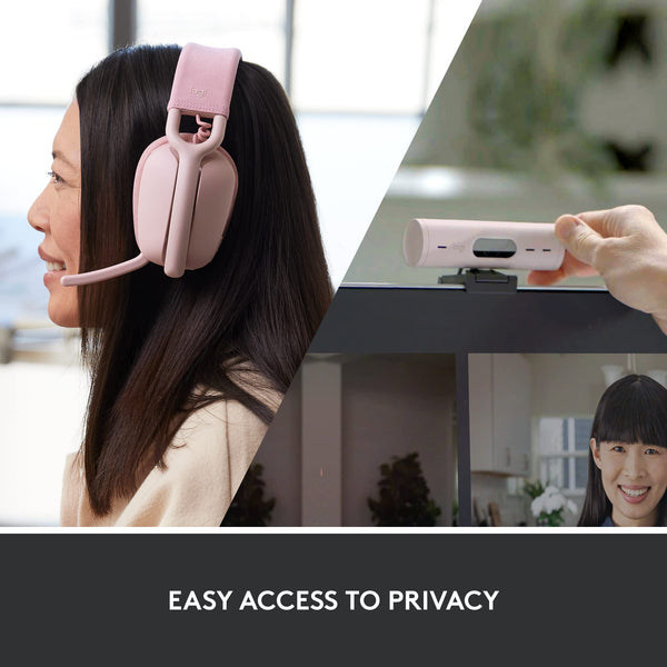 Logitech Brio 500 Full HD Webcam with Auto Light Correction, show Mode, Dual Noise Reduction Mics, Webcam Privacy Cover, Works with Microsoft Teams, Google Meet, Zoom, USB-C Cable, Streaming - White