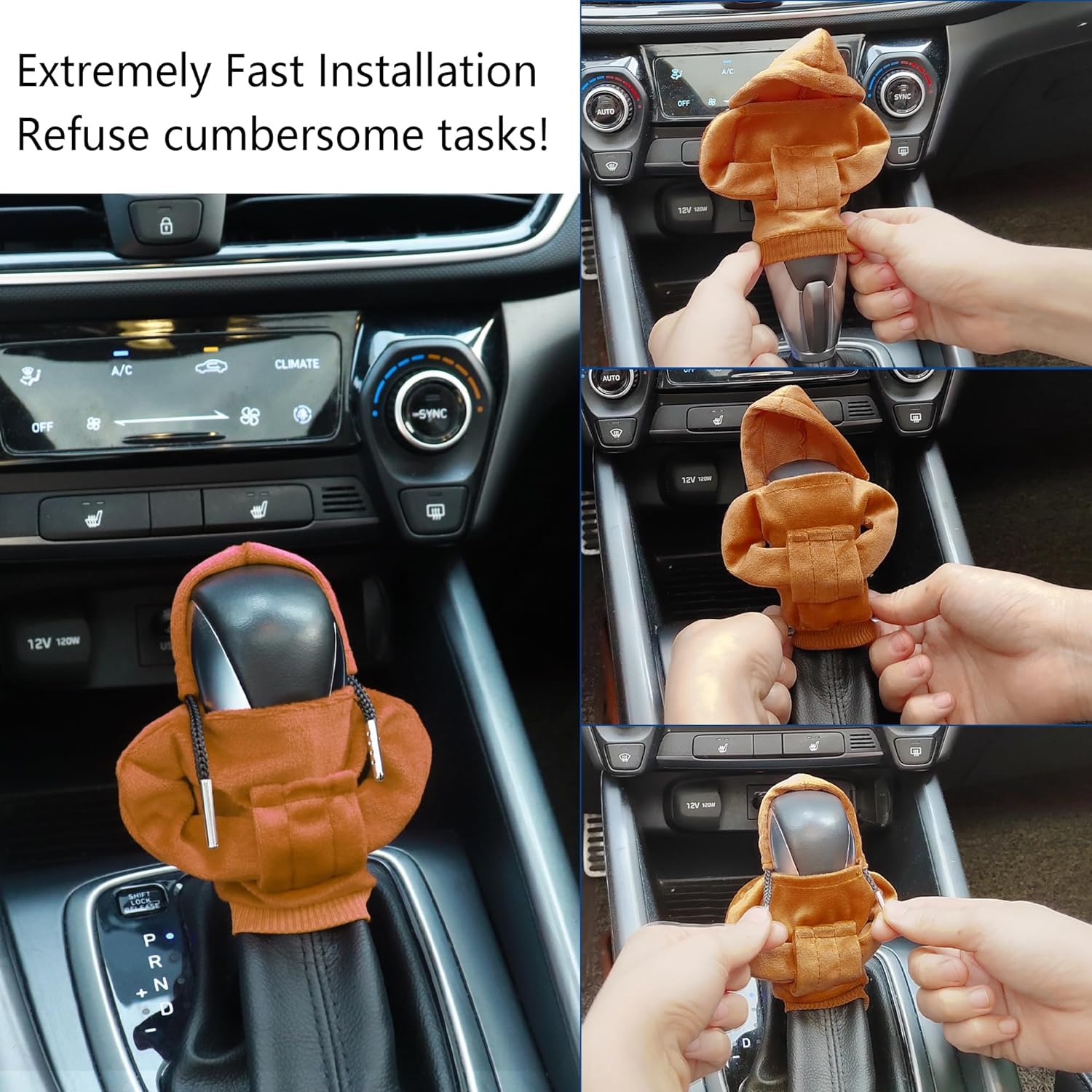 Car Gear Shift Cover,Vivid Gear Shift Knob Hoodie for Car Decorations & Protections,Universal Car Interior Accessories Stick Shift Cover Fits Car Truck SUV (Green)