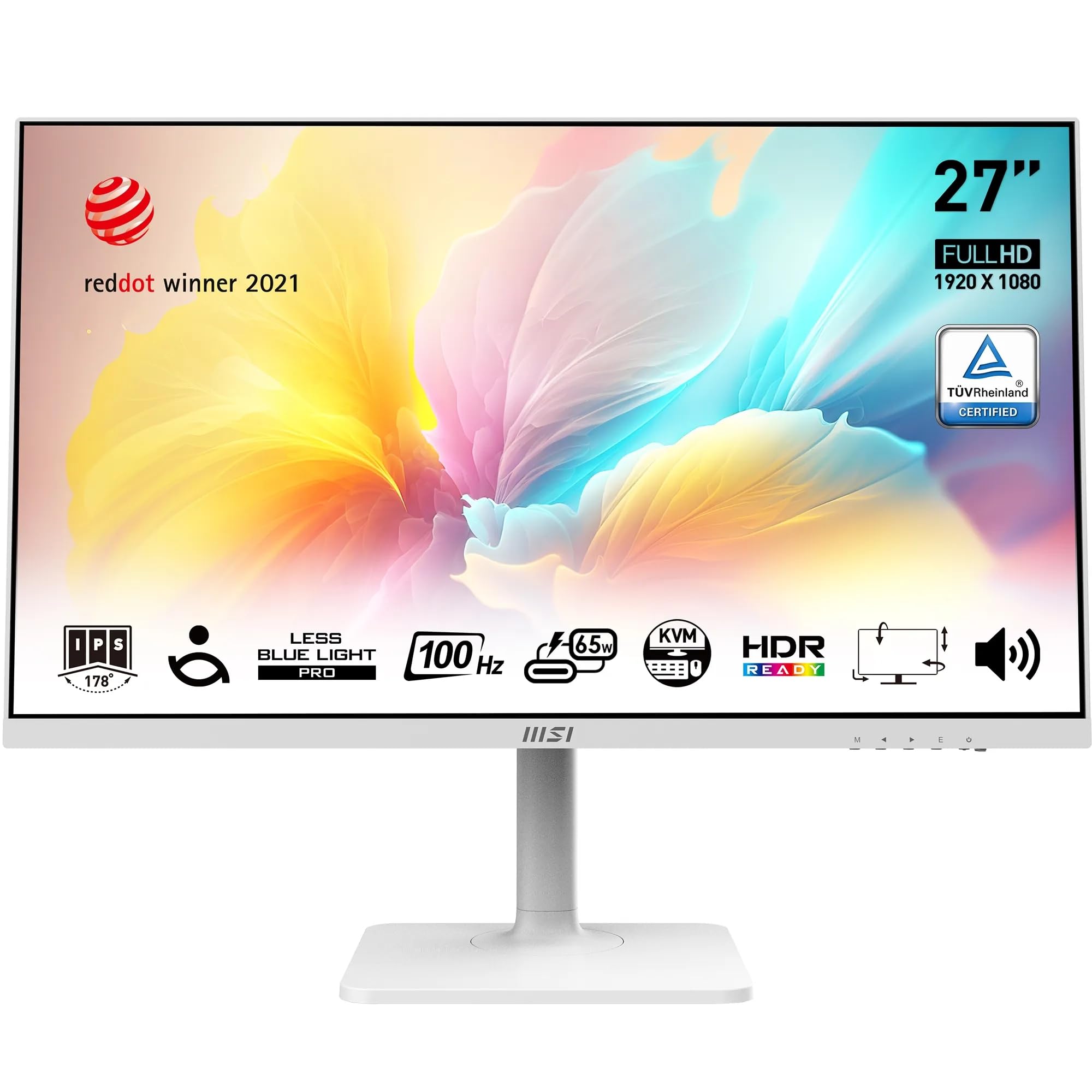MSI PRO MP273QW E2 27 Inch WQHD Office Monitor - 2560 x 1440 IPS Panel, 100 Hz, Eye-Friendly Screen, Built-in Speakers, Tilt-Adjustable - HDMI 2.0b, DP (1.2a)