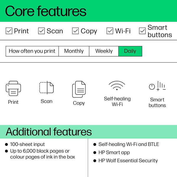 HP Smart Tank 5107 All in One Printer | Perfect for Home | Colour | Wireless | Print, Scan, Copy | Refillable | Includes up to 3 Years of Ink | Smart Buttons | Easy Setup | Reliable Wi-Fi
