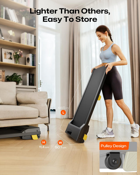 Walking Treadmills for Home, Compact Walking Pad with 38x90cm Running Area, Shock Absorption, Remote Control and LED Display