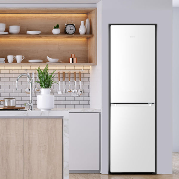 Teknix FFH1825WB 55cm Freestanding 50/50 Fridge Freezer - 256 Litre Capacity - Total No Frost - Non-plumbed Water Dispenser - Black, H182.5 x W55 x D56.2 (cm)