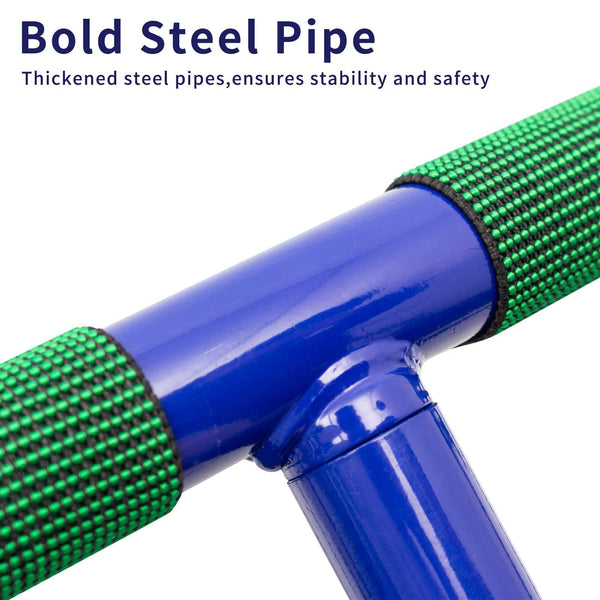 38'' Kids Trampoline Mini Foldable Fitness Trampoline with Adjustable Handrail and Safety Padded Cover Exercise Foldable Bungee Rebounder Indoor