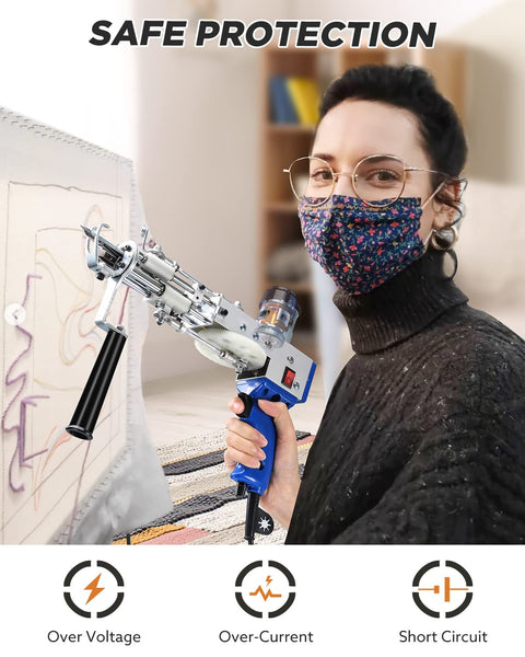 BESGEER Rug Tufting Gun Starter Kit with Carpet Trimmer - 2 in 1 Cut & Loop Pile Tuft Gun - Easy-to-Use Rug Making Kit for Adults - Carpet Maker Machine for Beginner