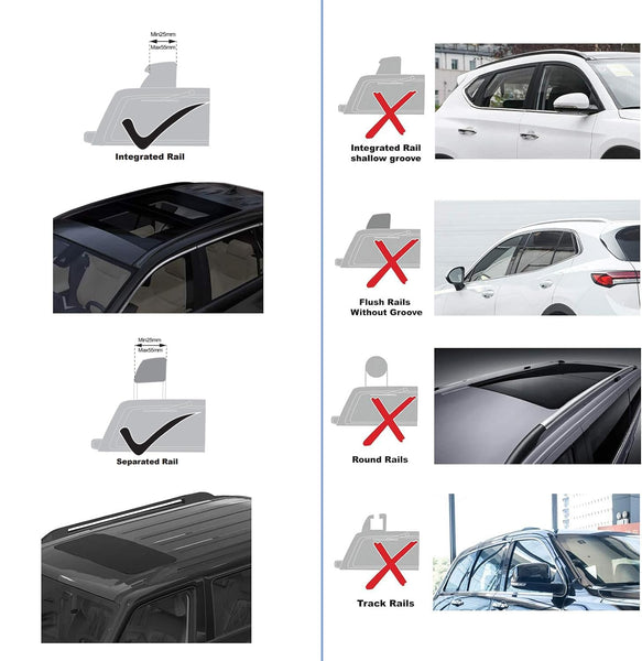 COWVIE Aluminum Universal Roof Rack Cross Bars Pro keyed Locks - Fit Raised Side Rails 120CM