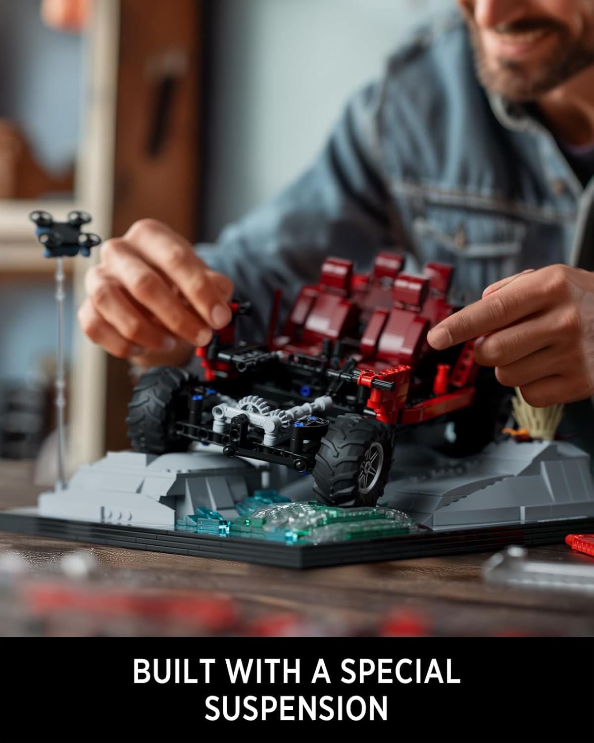 Nifeliz Wrange Pick-up car model building set, Unique Off-Road Car Building Toy for Adults, Display SUV Truck Model Set for Adult Gift Giving (1993 PCS, NF10281)