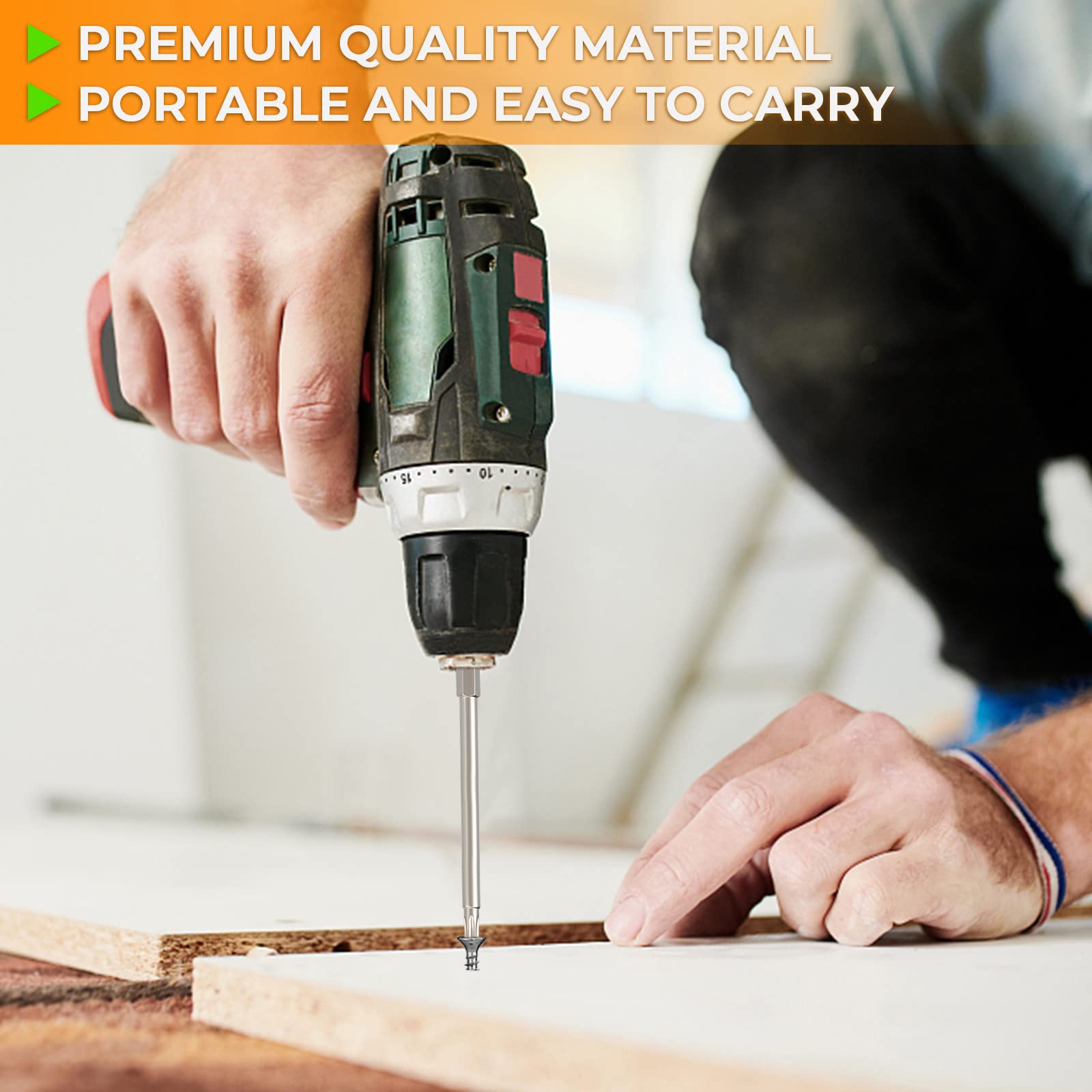 Hakkin 12PC Screwdriver Bits Set - S2 Steel, Magnetic, 3 Inch Slotted & Phillips, 1/4" Hex Shank for Power Screwdriver, Drill, Impact Driver