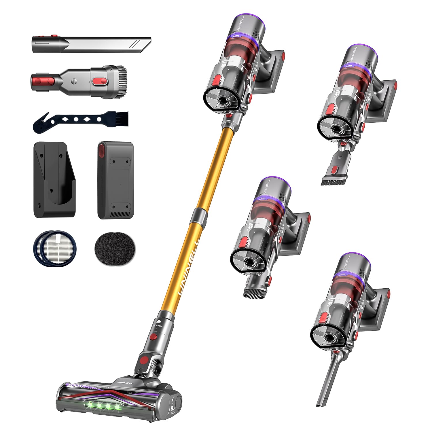 Cordless Vacuum Cleaner, 48Kpa 550W 65Mins Vacuum Cleaner for Home, Vacuum Cleaners with Wall Mount Charging, Anti-Tangle Stick Vacuum Self-Standing, Vacuum Cordless Rechargeable for Pet Hair/Carpet