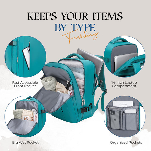 for Ryanair Cabin Bags 40x20x25 Underseat Bag,Small Travel Backpack Cabin Size Carry-ons for Women Men,Hand Luggage for Overnight,Casual Daypack with Laptop Compartment,Anti Theft Pocket