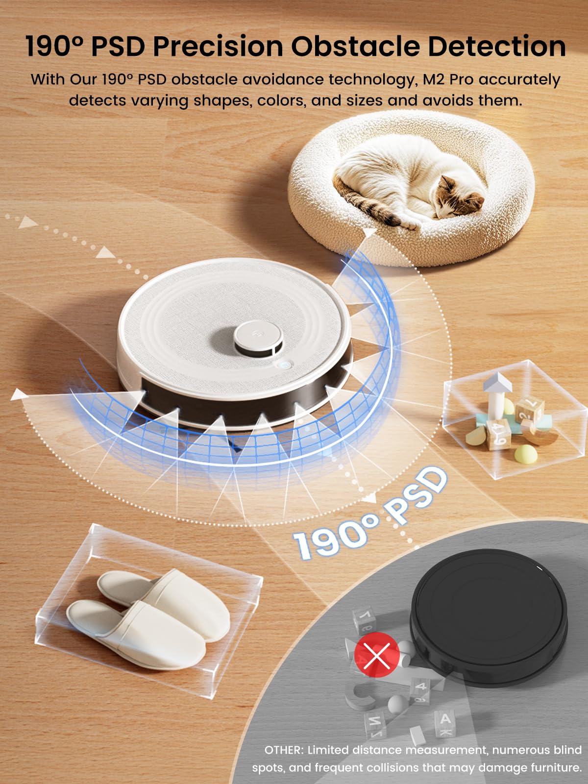 Lefant M210P Robot Vacuum Cleaner, Featured Carpet Cleaner Small Robot 7.8cm Thin 28cm DIA, Robotic Vacuum Alexa Voice Control Self-Charging Ideal for Pet Hair Hard Floor and Carpet