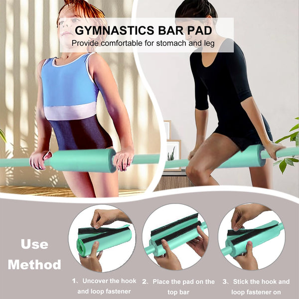 GYMMAGE Gymnastics Bars with Bar Pad, Junior Training Kip Bar Gymnastics Equipment for Home Garden, Adjustable Height Gymnastic Folding Horizontal Bar