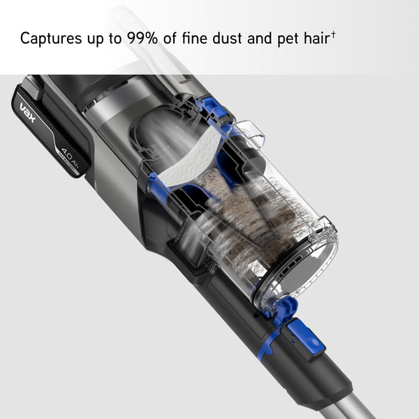 Vax Pace Plus Cordless Vacuum Cleaner, Lightweight 3.1kg, 40 Minute Runtime, Boost Mode, Captures up to 99% of Particles, Crevice & Stair Tools, CLSV-PAKA, Blue