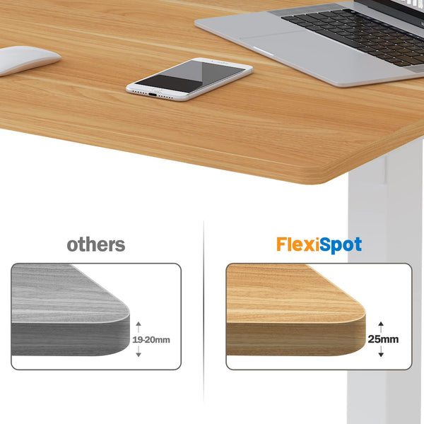 FLEXISPOT ONE PIECE Electric Standing Desk Height Adjustable Sit Stand Up Desk for Home Office with Memory Smart Pannel (100 * 60cm Black Frame+ Black Desktop)