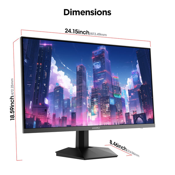 KOORUI 32 inch Curved Gaming Monitor,1440p(2560x1440),170Hz.1ms, 2K, QHD,VA 1500R, HDR10,Adaptive Sync, VESA & Eye Care Ultra-Thin Support DP/HDMI