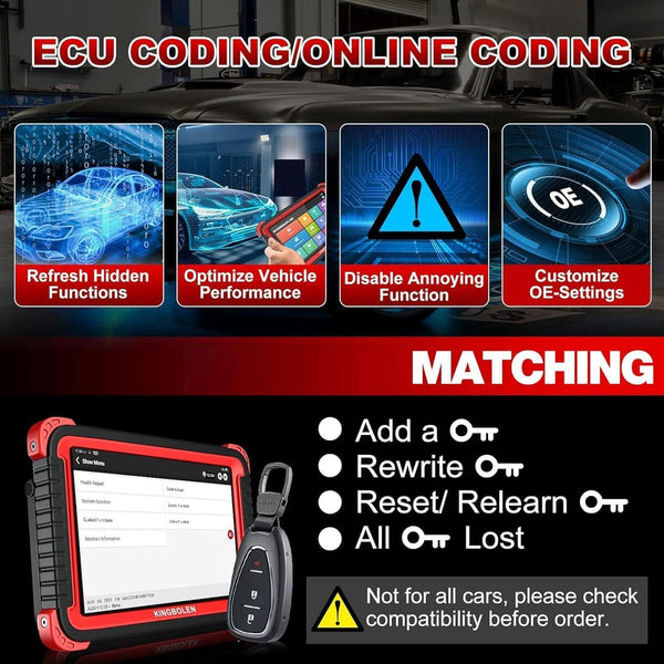 KINGBOLEN K10 PRO Car Diagnostic Tool,OE-Level Full System Bidirectional Scan Tool with ECU Coding,Topology Mapping,50+ Resets,V.A.G Guide,FCA,Can FD And DOIP,2 Years Update.