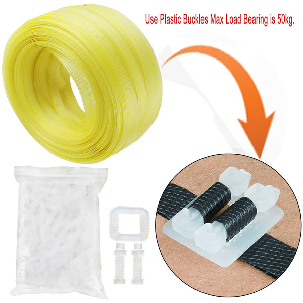 Complete Hand Pallet Packaging Strapping Kit with Tools, 200m PP Band, Metal Seals, and Edge Protectors for Secure Packing