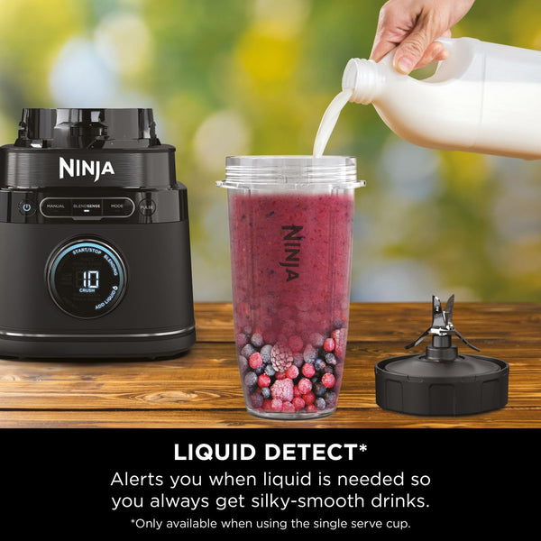 Ninja 2-in-1 Detect Power Blender Pro & Single Serve, 1200W Blender With Jug, & 2x Single Serve Cups, Blend Smoothies, Chop Vegetables & Mix Frozen Drinks, Black/Copper, TB301UKCP