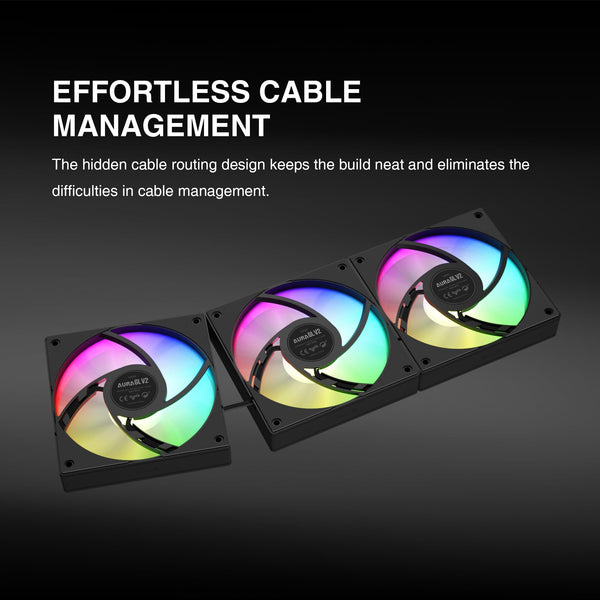 GAMDIAS AURA GL240 V2 AIO, 240mm CPU Liquid Cooler, Easy Cable Routing Design, Rotatable Performance Pump, 2 x 120mm Low-Noise PWM ARGB Fan w/ MB Sync, AMD AM5/AM4；Intel LGA 1851/1700/115x/1200, White