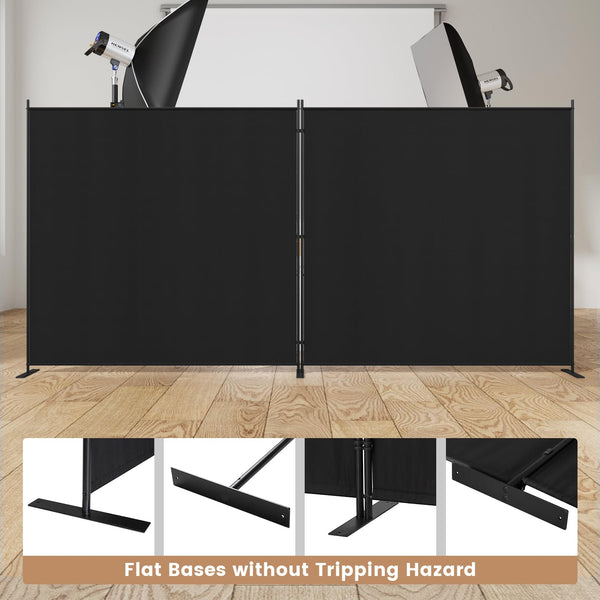 C-Hopetree 6 Panels Room Divider, 180cm Tall Indoor Folding Privacy Screen, Portable Partition Separator, Freestanding Separation Temporary Wall for Office, Bedroom, 304cm W X 180cm H, Black