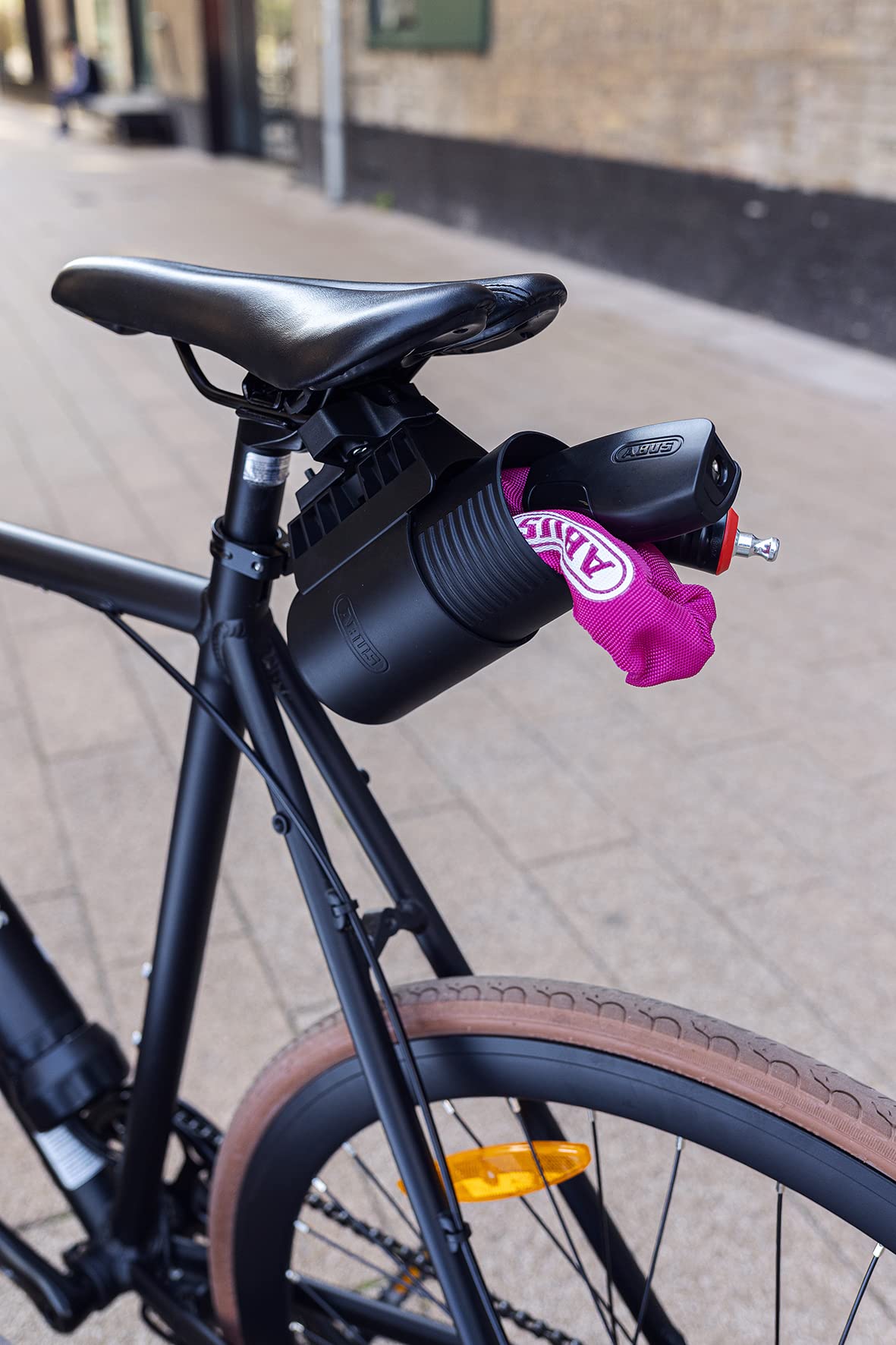 ABUS Catena 6806K chain lock - Lightweight hardened steel bike lock with fashionable textile tube - Square chain with security level 6