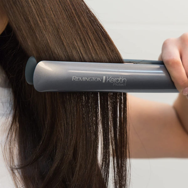 Remington Keratin Protect Intelligent Hair Straightener - Heat Sensor measures hair moisture levels and adapts to the optimum temperature - Plates are infused with Keratin & Almond oil, S8598