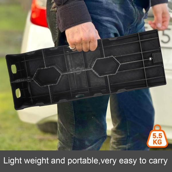 DKIEI Car Ramps, 5 Tons Heavy Duty Kerb Ramps, 2 Pieces of Portable Curb Ramp for Car, Motorhome, Automotive Lifting, 90x30x23cm, Black