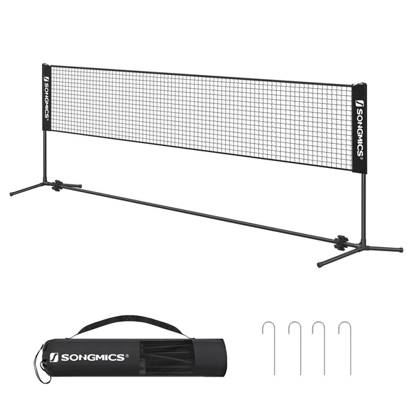SONGMICS 3 m Badminton Net, Volleyball Net, Adjustable Poles Height, Portable Set for Tennis