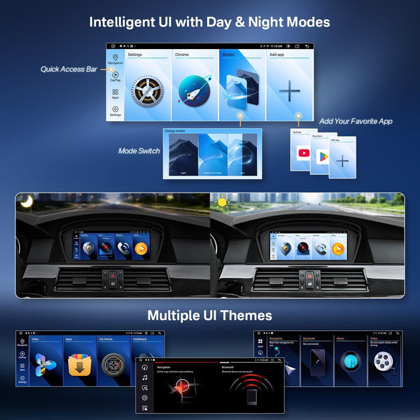 XTRONS 8.8" Car Stereo Android Octa-Core 4+64GB for BMW 3 Series E90 E91 5 Series E60 E61 (2005-2008) w CCC system Touch IPS Screen GPS navigation, w 4G LTE CarAutoPlay Android Auto Support AHD Camera