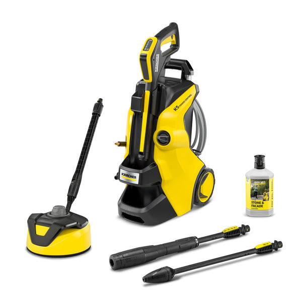 Kärcher K 5 Power Control Pressure Washer, pressure: max. 145 bar, flow rate: 500 l/h, area coverage: 40 m²/h, water filter, weight: 13 kg, high-pressure hose and gun, dirt blaster, spray lance