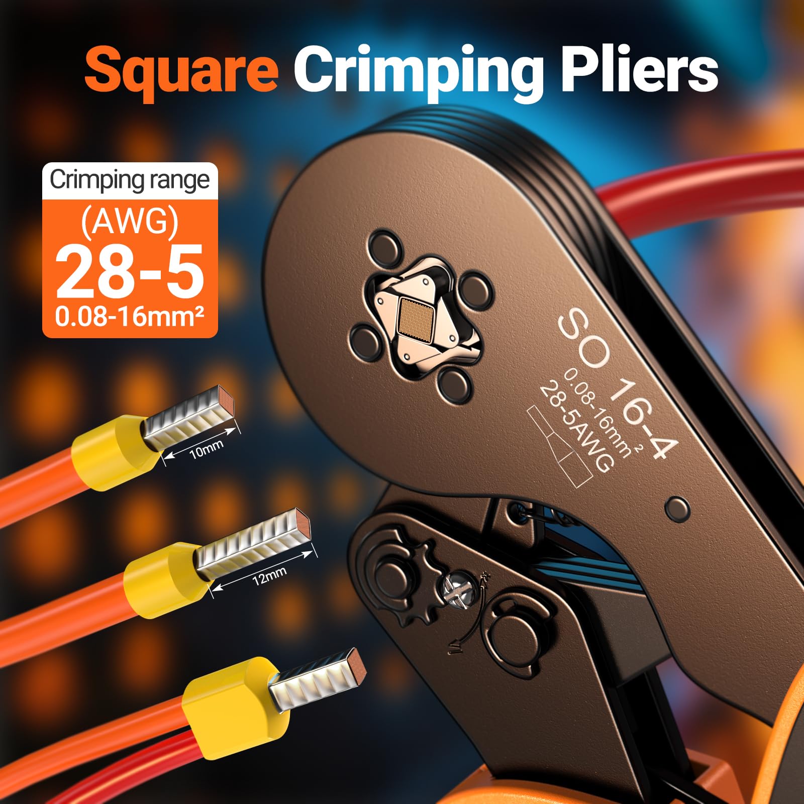 Preciva Wire Crimping Tool Kit,0.08-16mm² with 1275 Ferrules(265 Double Terminals), Ratchet Crimper Tool with Box, Ergonomic Wire Crimping Tool,Wire Connecters Plier