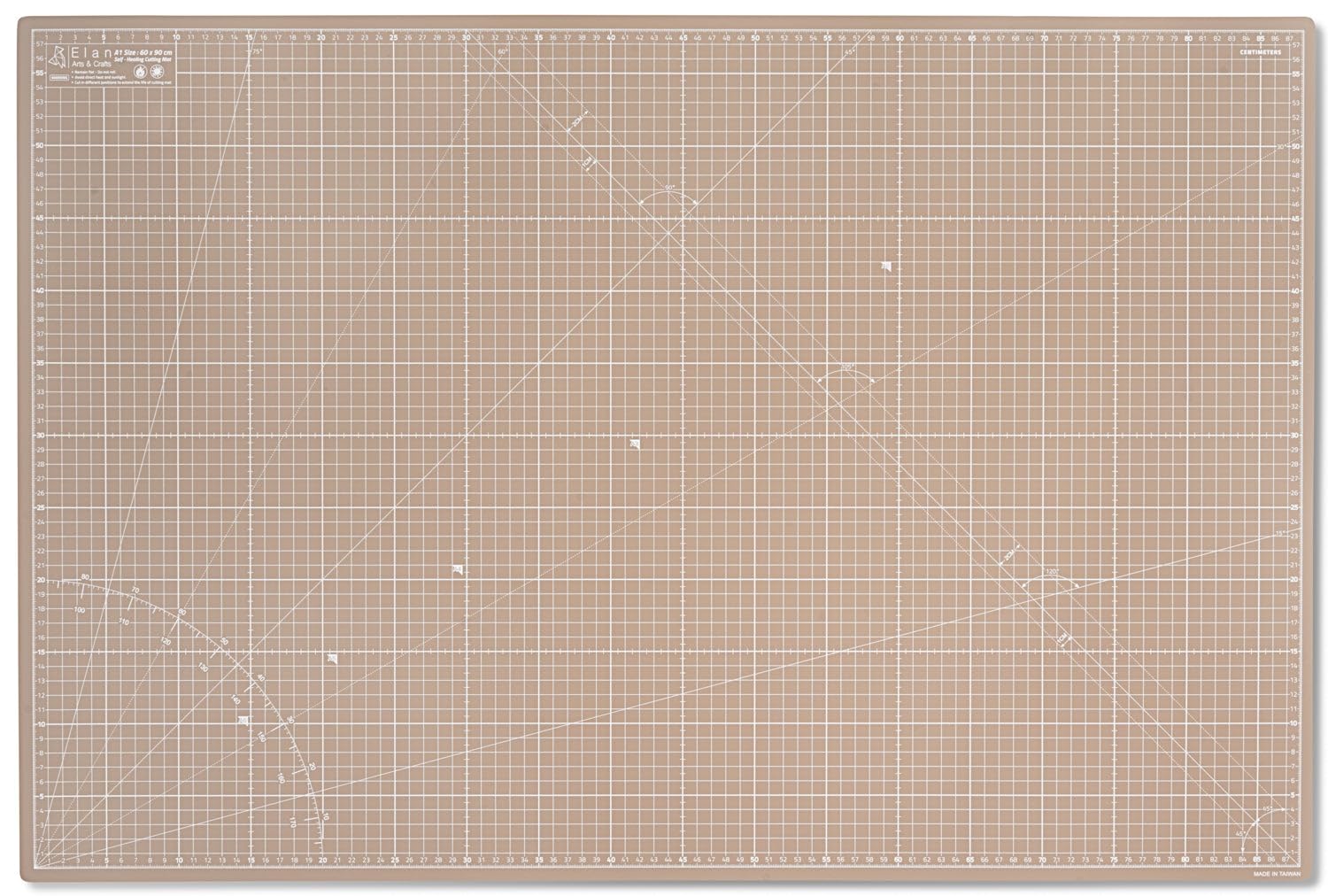 Elan A1 Cutting Mat Black and Taupe, 5-Ply Hobby Board for Crafts 90X60 CM, Large Self Healing Cutting Mat A1, Large Craft Board for Sewing