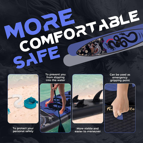 FEATH-R-LITE 10' &11' Inflatable Ultra-Light Stand Up Paddle Board for All Skill Levels Included with SUP, Adj Paddle, Pump, Backpack, Leash