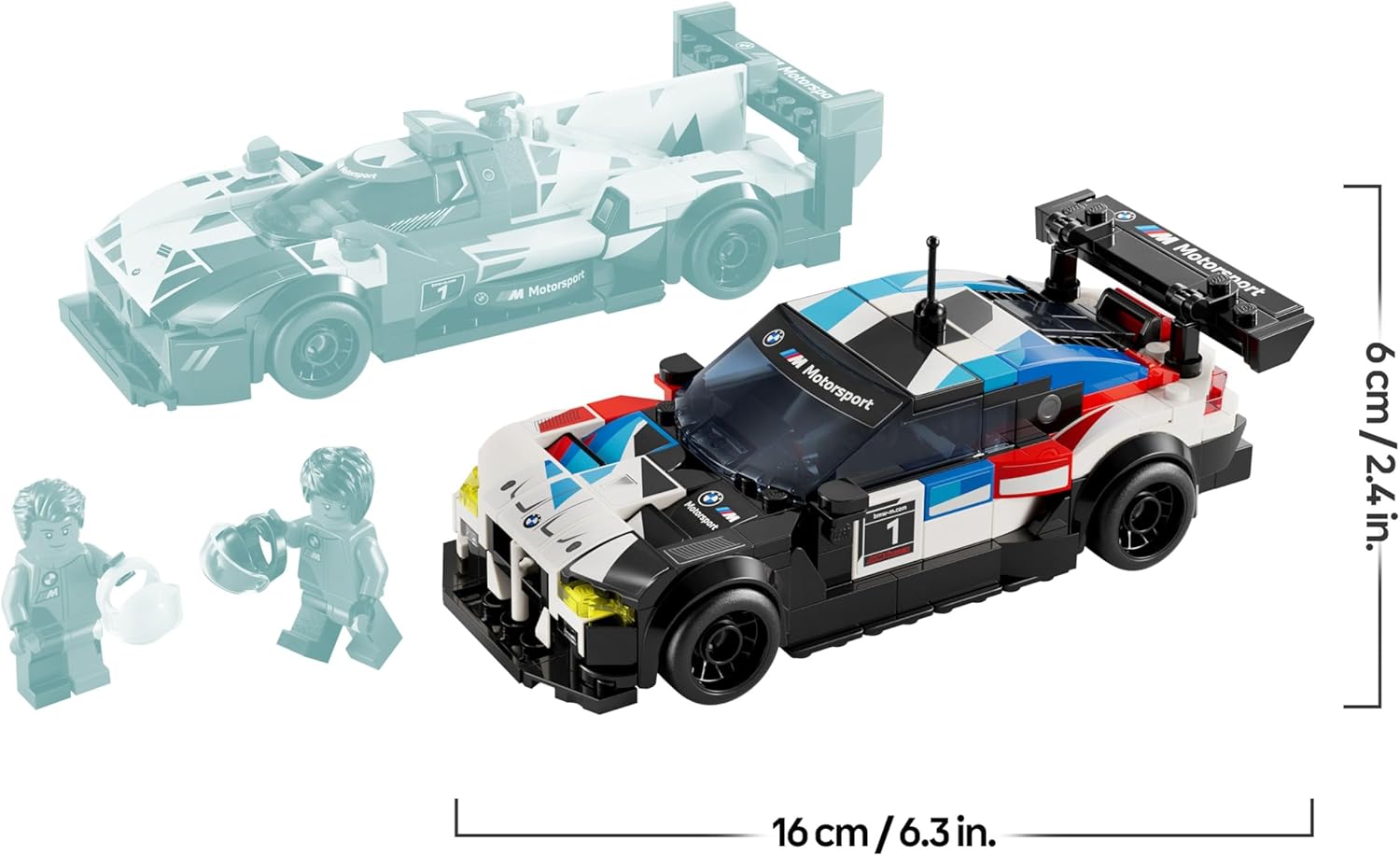 LEGO Speed Champions BMW M4 GT3 & BMW M Hybrid V8 Race Car Toys for 9 Plus Year Old Boys & Girls, Buildable Model Vehicles with 2 Driver Minifigures, Kids' Bedroom Decoration, Birthday Gift Idea 76922