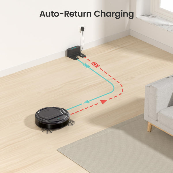 Lefant M210 Robot Vacuum Cleaner, 2200Pa Strong Suction, 7.8cm Thin 28cm DIA, Automatic Self-Charging Small Robotic Vacuums, Wi-Fi/App/Alexa Control, Ideal for Pet Hair Hard Floor and Carpet