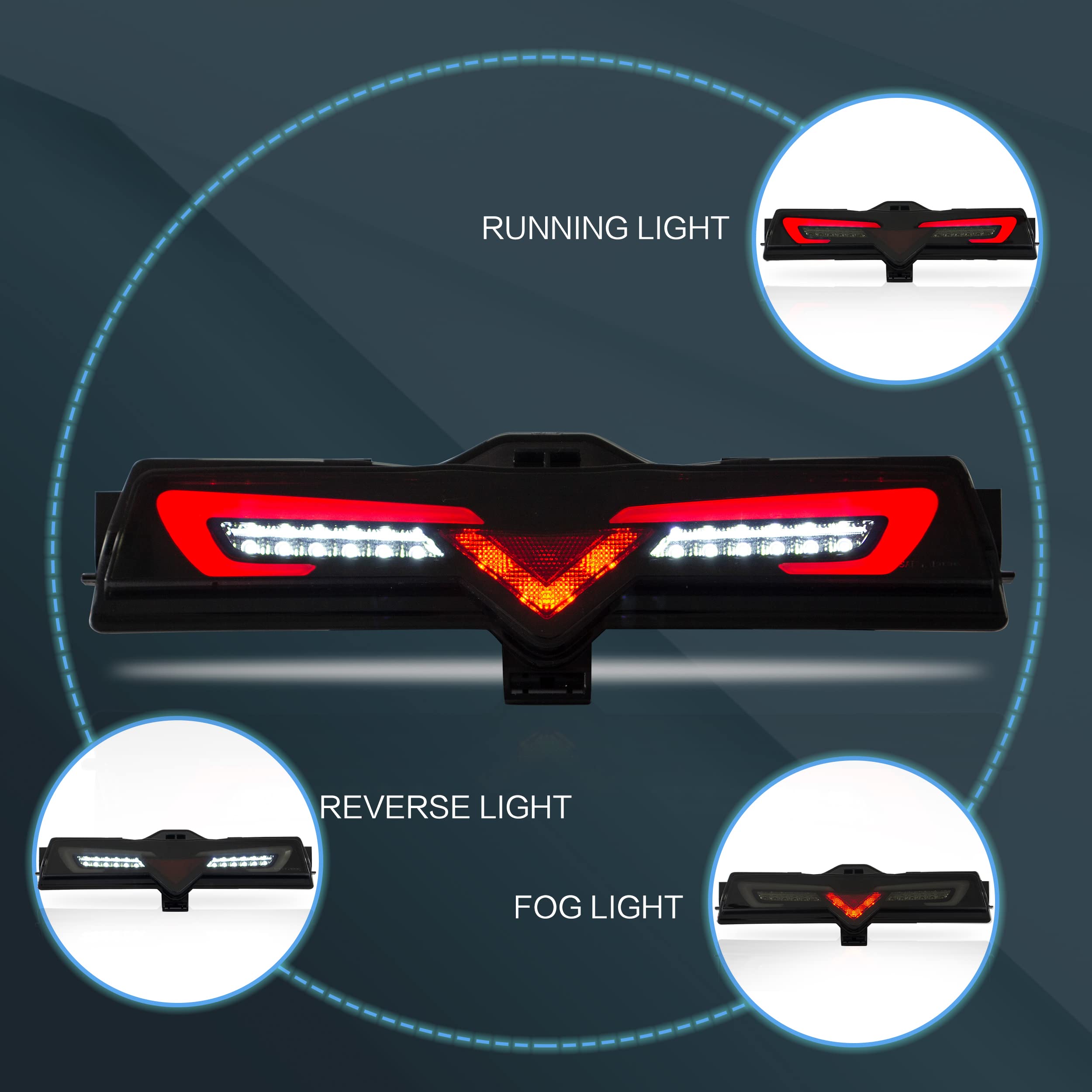 VLAND LED Tail Lights Compatible with Toyota 86 GT86 2012-2020/Subaru BRZ 2013-2020/Scion FR-S 2013-2020, Full LED Rear Light with Sequential Indicator, Red White Lens