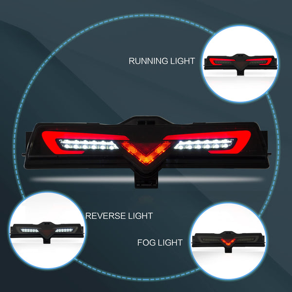 VLAND LED Tail Lights Compatible with Toyota 86 GT86 2012-2020/Subaru BRZ 2013-2020/Scion FR-S 2013-2020, Full LED Rear Light with Sequential Indicator, Red White Lens